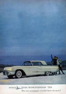 1959 Ford Thunderbird Coupe "Love to Own" Original Color Print Ad - Picture 1 of 1