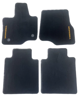 OEM NEW 21-25 F-150 TREMOR Black Crew Cab Carpet Floor Mats Embroidered Logo - Image 1 of 4