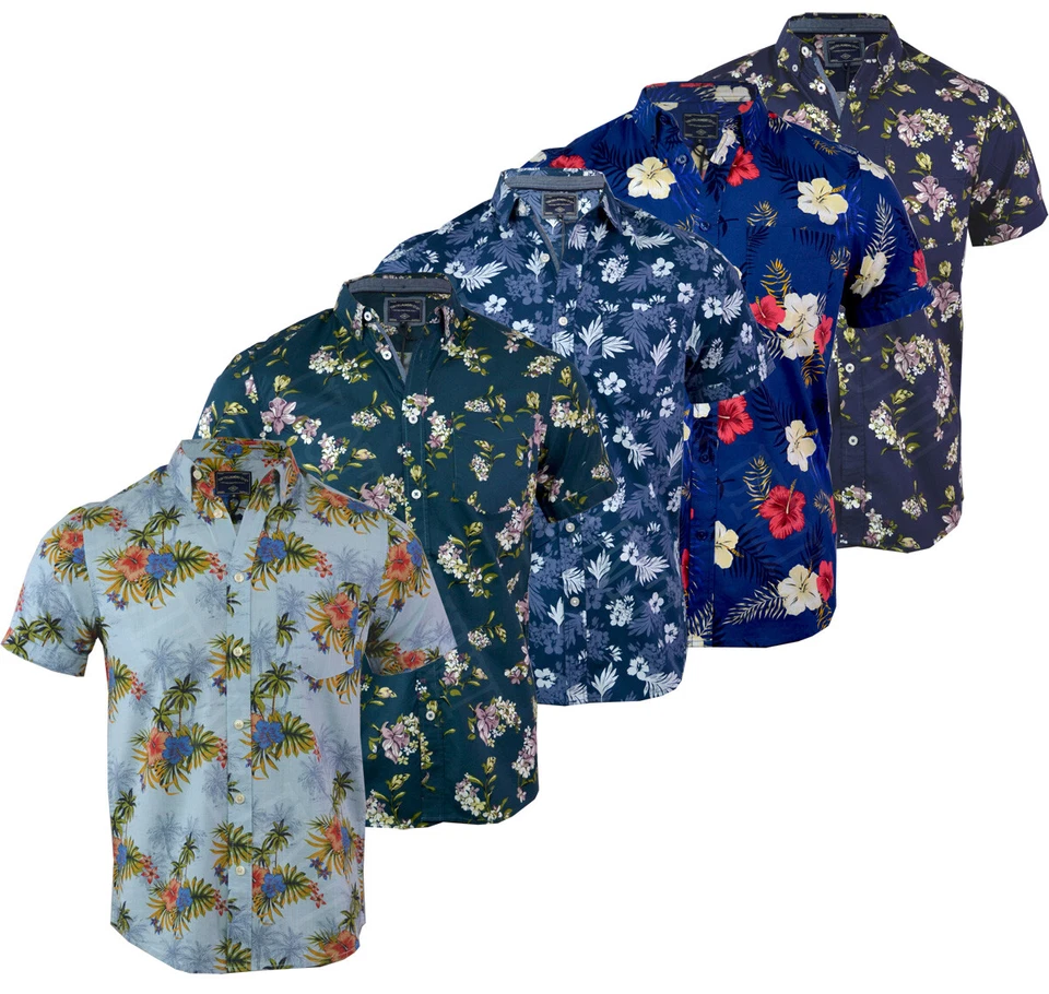 Mens Tokyo Laundry Fashion Hawaiian Floral Shirt Short Sleeved Cotton S-XXL - Image 1 of 1