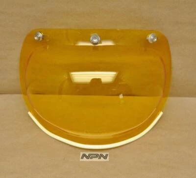 Vintage NOS Gran-Prix 3 Snap Helmet Bubble Shield Visor BM Z87.1 Yellow USA - Image 1 of 4