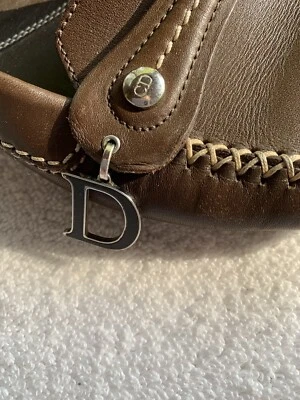 CHRISTIAN DIOR туфли женщин США 4,5-5 телячьей кожи мокасины D подвеска коричневый ЕС SZ 35,5 - Изображение 1 из 4