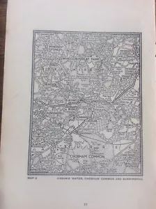Virginia Water Sunninghill Chobham c1920 Map London South of the Thames 5.25x4” - Picture 1 of 1