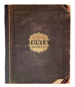 1891 Atlas of Ionia County Michigan; Belding, Portland, Saranac map plat history - Imagen 1 de 15