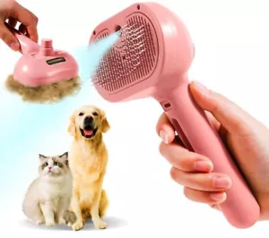 Cat Hair Brush Steam Shedding, Self Cleaning Spray Short Hair Long Hair Grooming - Picture 1 of 10
