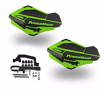 PowerMadd Sentinel Handguards Guards Kit Green Black Snowmobile Snow Hayes - Image 1 of 4