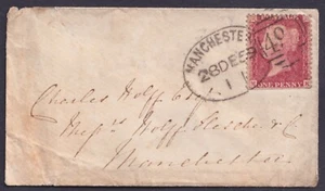 1859 1d Rose-Red SG40 MK Fine MANCHESTER Spoon Type B GU - Picture 1 of 2