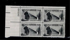 US Scott #1149, Plate Block #26599 1960 World Refugee Year FVF MNH Upper Left - Picture 1 of 1