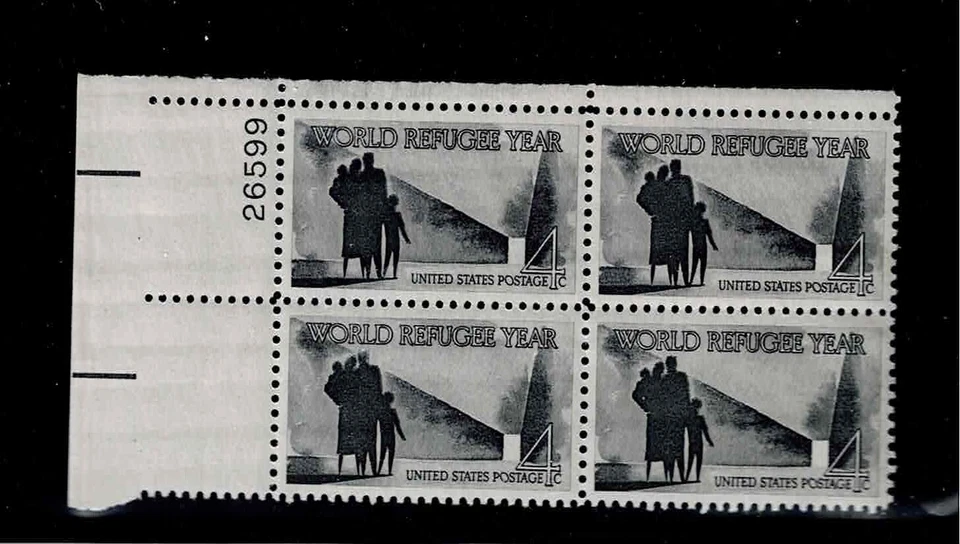 US Scott #1149, Plate Block #26599 1960 World Refugee Year FVF MNH Upper Left - Image 1 of 1