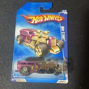 Hot Wheels #159 2009 paseos modificados 3/10 vías 2 rápido púrpura con radios Pr5 dorados Whls - Imagen 1 de 6