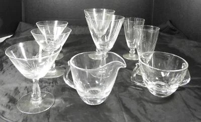 9 Piece Fostoria Crystal Lot * Pine Pattern - Image 1 of 4