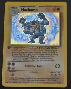 Machamp 8/102 1st Edition Base Set WOTC Holo Rare English - Picture 1 of 2