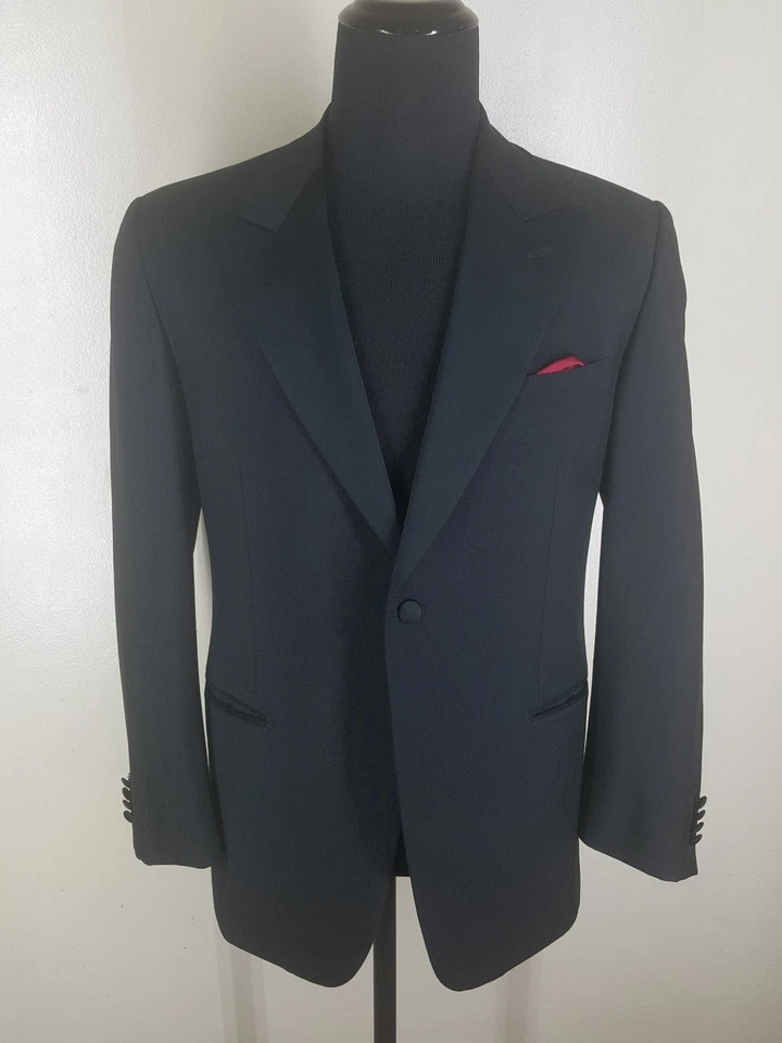 DAVIDE CENCI One Button  Peaked Lapel Black Dinner Jacket No Vents 42 Reg  - Image 1 of 4