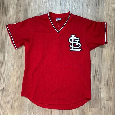 复古 Majestic St. Louis Cardinals MLB #25 MCGWIRE 套头网眼球衣 XL 美国 — 第 1/4 张图片