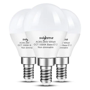 3pack Ceiling Fan Light Bulbs Small Base 120v 60w Equivalent E12 Led Bulb 5000k - Picture 1 of 7