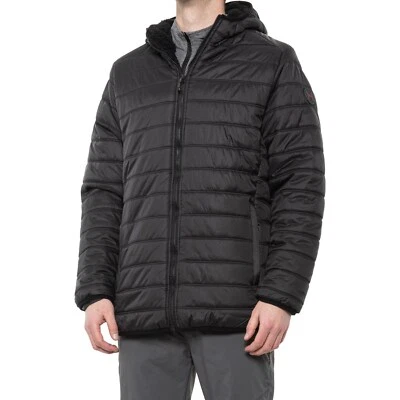 Chaqueta acolchada forrada de sherpa Hawke para hombre tallas pequeñas XL negra/azul marino/oliva Foto 1 de 4
