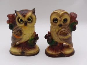 Vintage Mommy Daddy Owls Figures 6" Figurines Mr. Mrs. Couple Wales Japan - Picture 1 of 10