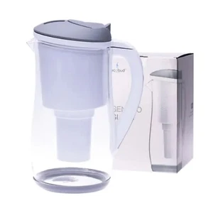 Ecobud Gentoo Glass Water Filter Jug - Grey 1.5L | Eco Friendly + BPA Free - Picture 1 of 3