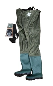 FISHINGSIR Chest Waders Waterproof NYLON PVC W/ Boot Fishing Waders size 6 (39) - Picture 1 of 7