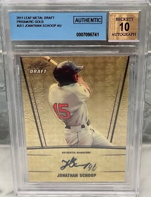 JONATHAN SCHOOP 2011 Leaf Metal SUPERFRACTOR Autograph #1/1 AUTO BGS Authentic - Image 1 of 2