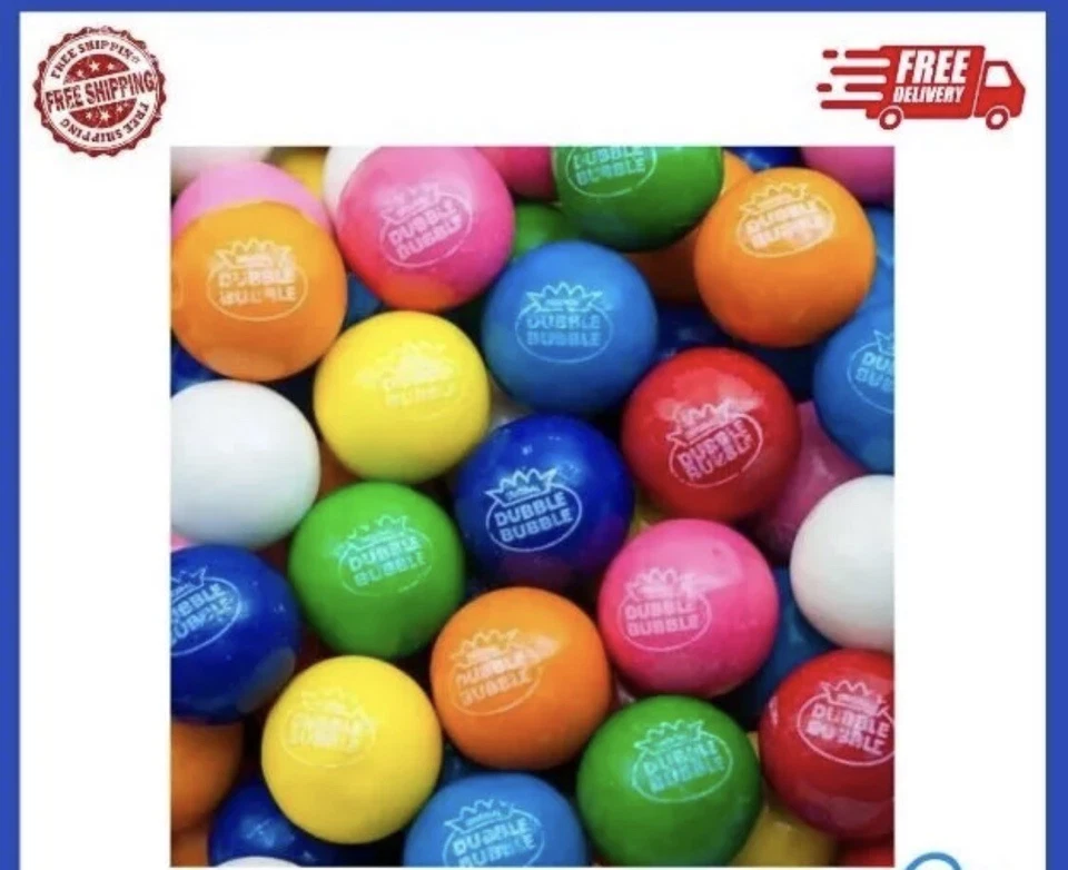 10 Lbs Dubble Bubble Bubble Gum Balls 1 Inch Gumballs 575 count Bulk Vending