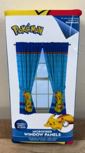 *NEW* 2016 Pokemon Microfiber Window Panels Pikachu Electric Ignite Curtains - Picture 1 of 3