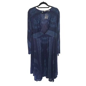 Soft Surroundings Dress Womens XL Petite Blue Sitarra Aria Midi Boho Cottagecore - Picture 1 of 18
