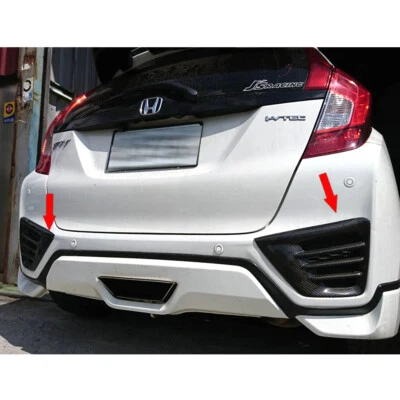 Matte Black For HONDA FIT 3th GK Jazz Rear Bumper Vent Splitter Cover 2014-2016 Foto 1 de 4