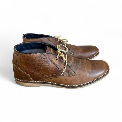 Botas Chukka Bull Boxer Cuero con Escritura Marrón EE. UU. 10 UE 43 Edición Limitada. Original Foto 1 de 4