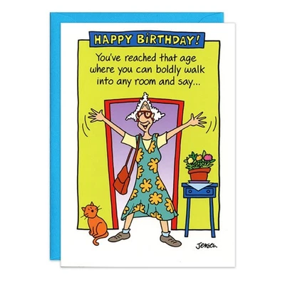 Humor Funny Bolld Age Birthday Card -  Him Her Friend Oatmeal Studios 8824 - Image 1 of 2