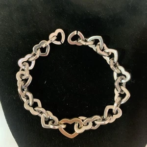 Pulsera Tiffany & Co. de eslabones de corazón abierto entrelazados de oro de ley y 18 quilates de 7,5" - Imagen 1 de 20