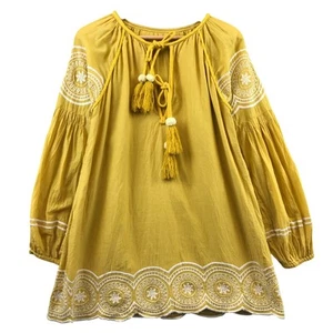 TULAROSA BOHO COTTON DRESS SIZE XSMALL EMBROIDERY AND LINED - Picture 1 of 11