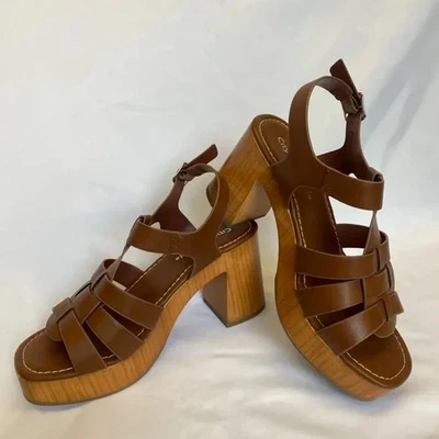 CityClassified Women's Tan Never Enough Platform Wedge Sandals SIZE 8 NEW - Image 1 of 4