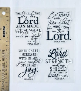 Clear rubber stamps Pray Faith Christian Hope God Bible Verse Sympathy Star - Picture 1 of 3
