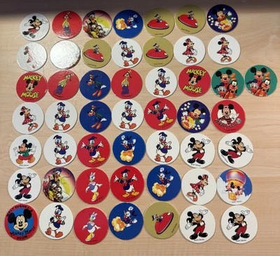 VINTAGE Mickey And Friends POGS 50 Pogs Many Duplicates See Photos - Image 1 of 3