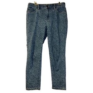 Tommy Bahama Jeans Women's Size 10 x 28 Blue Spots Of Dots High Rise Ankle Jean - Picture 1 of 7