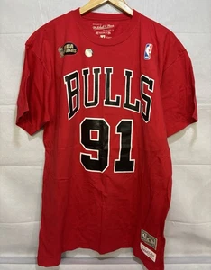 Dennis Rodman Jersey SHIRT Mitchell Ness New Men’s Size XL Red Chicago Bulls - Picture 1 of 14