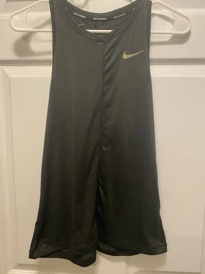 Camiseta sin mangas Nike Pinstripe Racer espalda negra con dorado talla S Foto 1 de 4