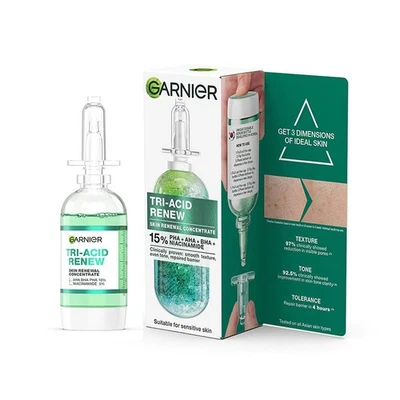 Garnier Tri-Acid Renew Skin Renewal Concentrate Serum Tighten Pores Bright 20ml - Image 1 of 4
