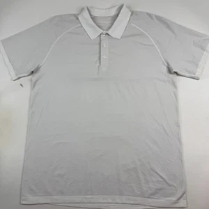 Lululemon Athletica Mens XL White Polyester Blend Stretch Athleisure Polo - Picture 1 of 11