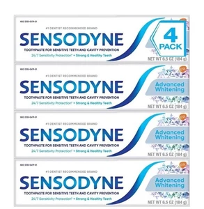 SENSODYNE Advanced Teeth Whitening Toothpaste, 6.5 oz, 4-pack FREE & FAST SHIP - Picture 1 of 3