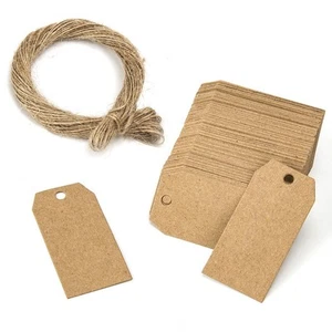 Kraftpapier Tags 100 St��ck Geschenkkarte einwickeln Karte Rechteckig Tags - Photo 1/6
