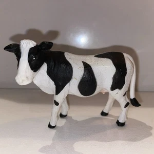 Vaca de plástico sin marca - blanco y negro - animal de granja - Imagen 1 de 5