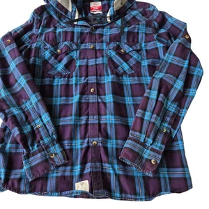 JohnPlayers Jeans Camicia Uomo Cotone Plaid Cotone Maglia Foderata Felpa con Cappuccio Taglia M - Foto 1 di 7