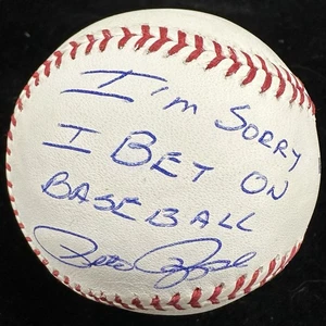 Pete Rose I’m Sorry I Bet On Baseball Firmado Béisbol JSA - Imagen 1 de 2