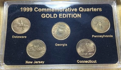 1999 COMMEMORATIVE STATE QUARTERS GOLD EDITION  24k LAYERED - Image 1 of 4