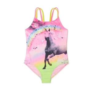 Wonder Nation Girls Unicorn One-Piece Swimsuit with Sequins Size: XL 14-16 Plus - Picture 1 of 10