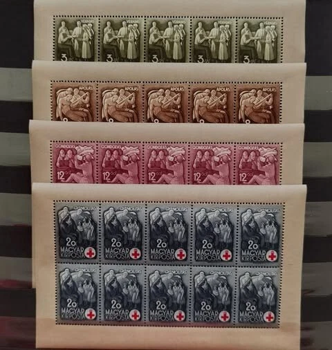 Hungary B144-B147 Mint Michel 691-694 Hungarian Red Cross World War II 1942 - Image 1 of 1