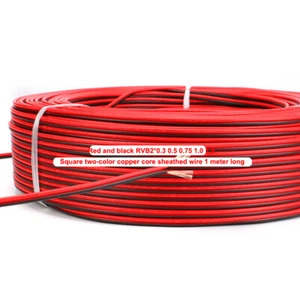 1 meter Red and black wire RVB2*0.3 0.5 0.75 1.0 1.5 Two-color copper core - Picture 1 of 3