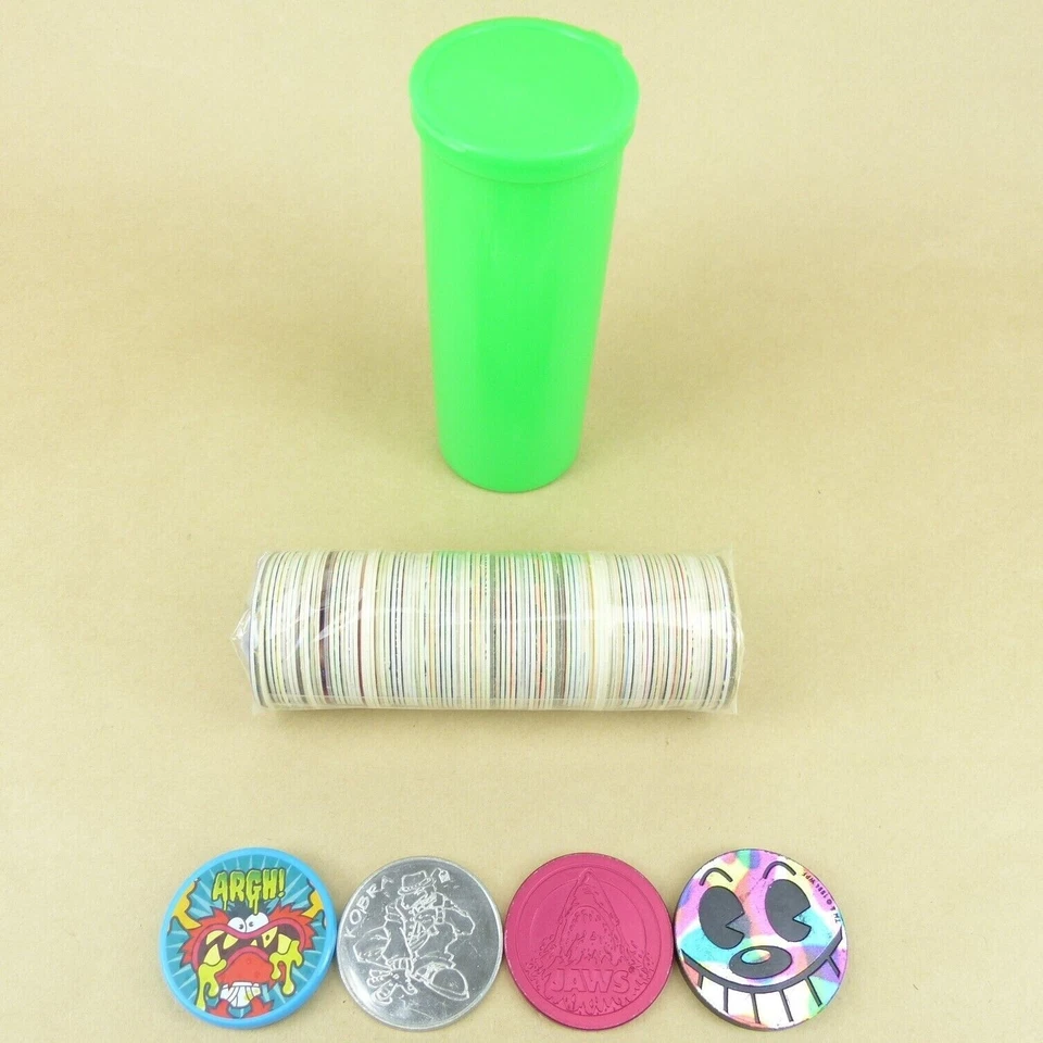 100 Pogs + 4 Slammers + Pog Tube 1990s Retro Nostalgia! Pog Game Ready To Play - Image 1 of 1
