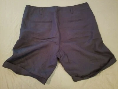 Womens Ann Taylor Linen Shorts 10 Navy Blue Khaki Chino - Image 1 of 4